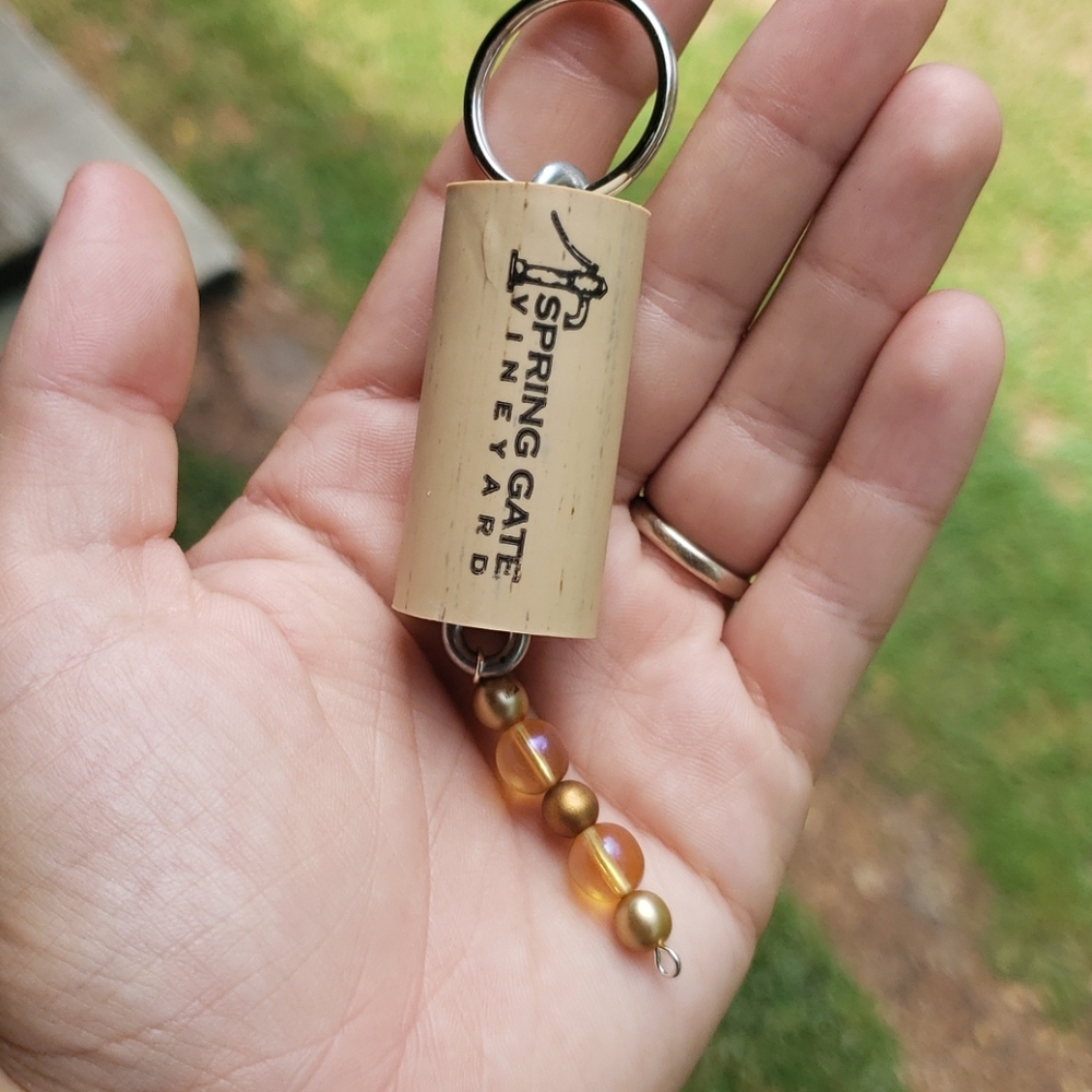 Beaded cork keychain